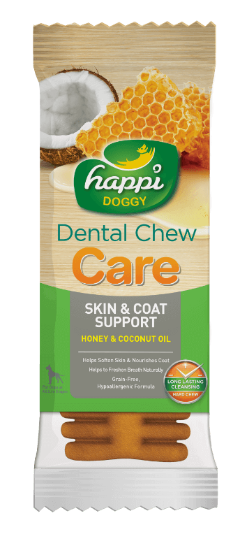 Happi Doggy - Dental Chew Care - Skin & Coat Support (Honey & Coconut Oil) - 4inch
